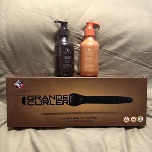 Curler 32mm Curling Wand Curling Iron and Shampoo and Cream Bundle